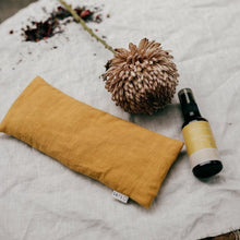 Load image into Gallery viewer, linen aromatherapy eye pillow mustard
