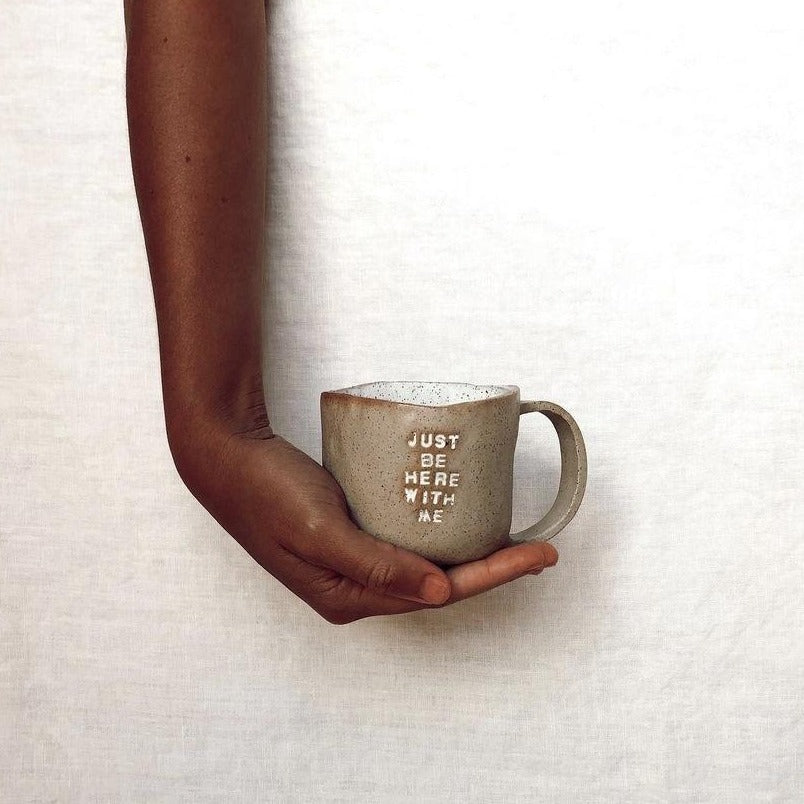 Handmade ceramic affirmation mug